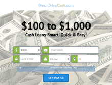 Tablet Screenshot of directonlinecashloans.com